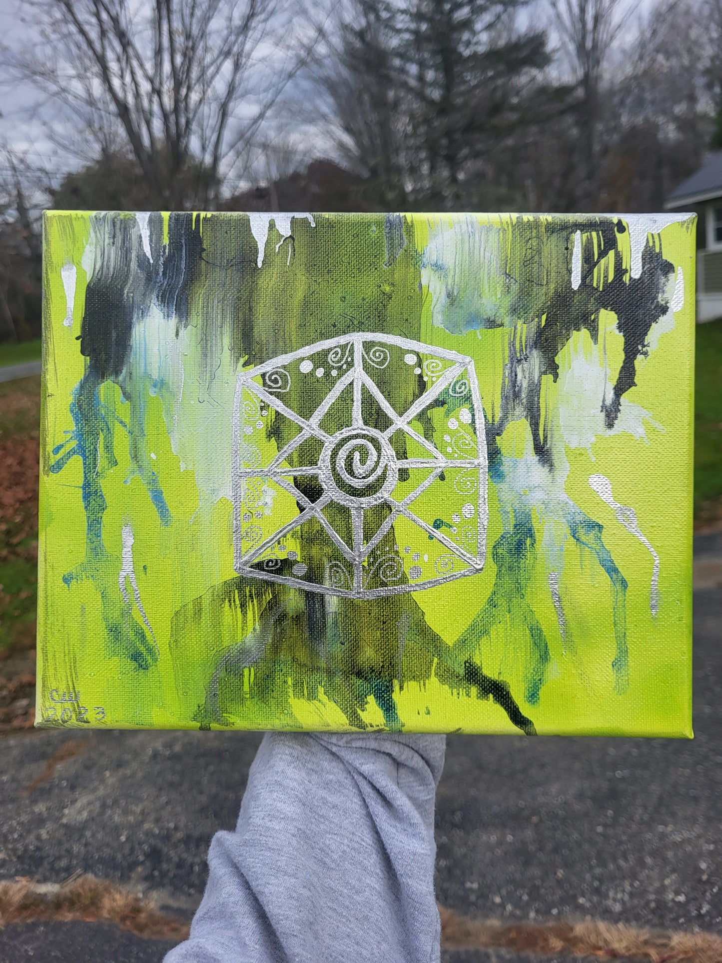 Green Mandala Original Painting