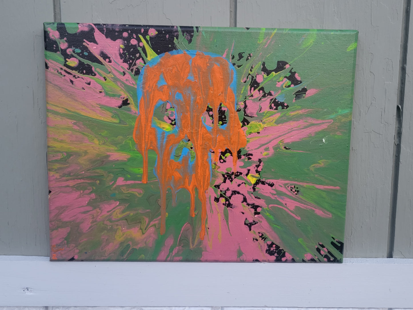 Drippy Skull Original Painting