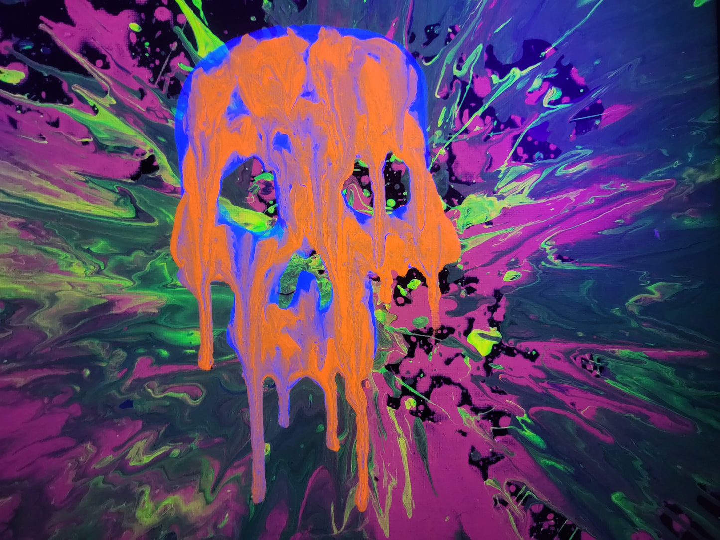 Drippy Skull Original Painting