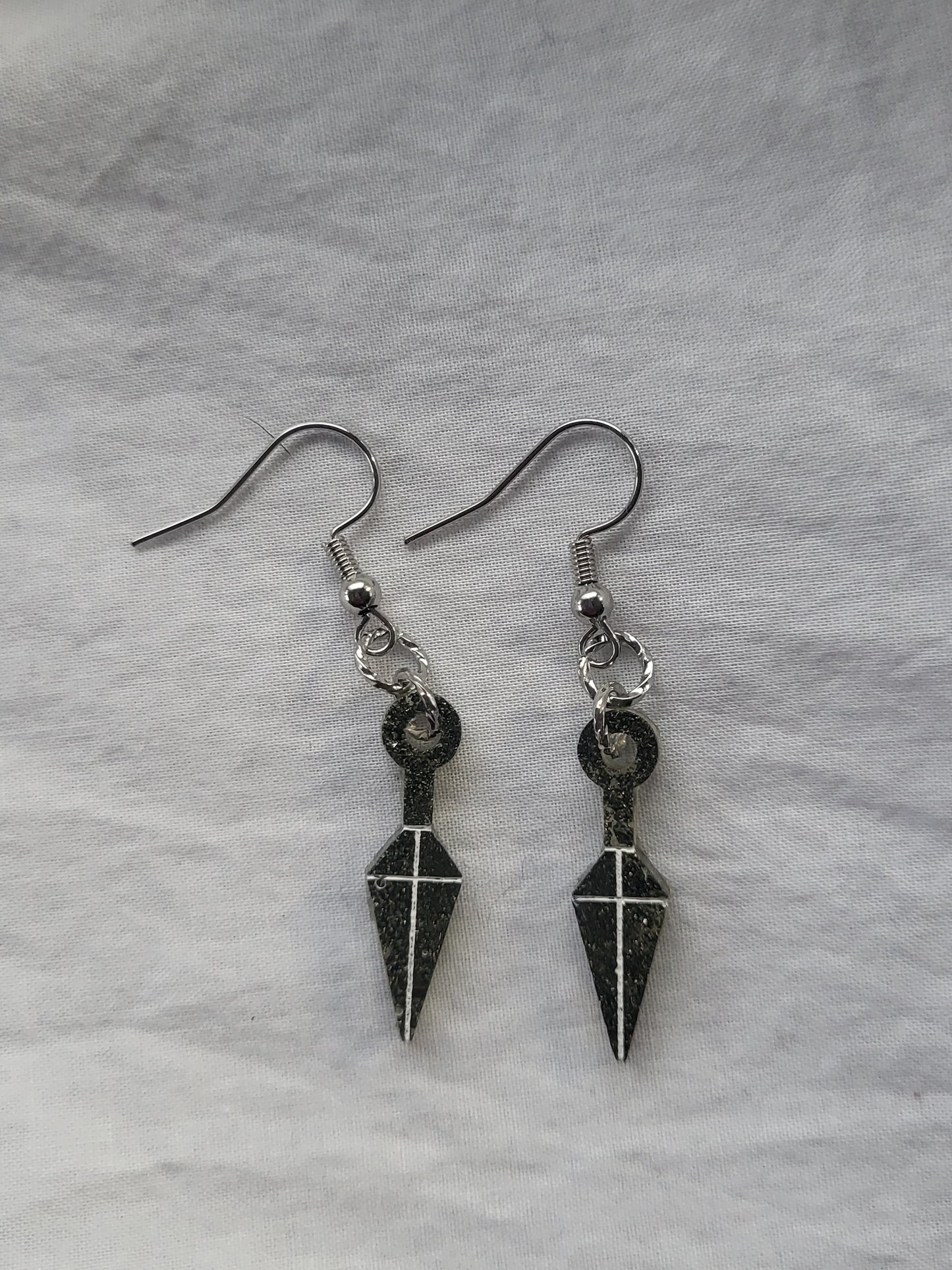 Small Pyrite Kunai Earrings