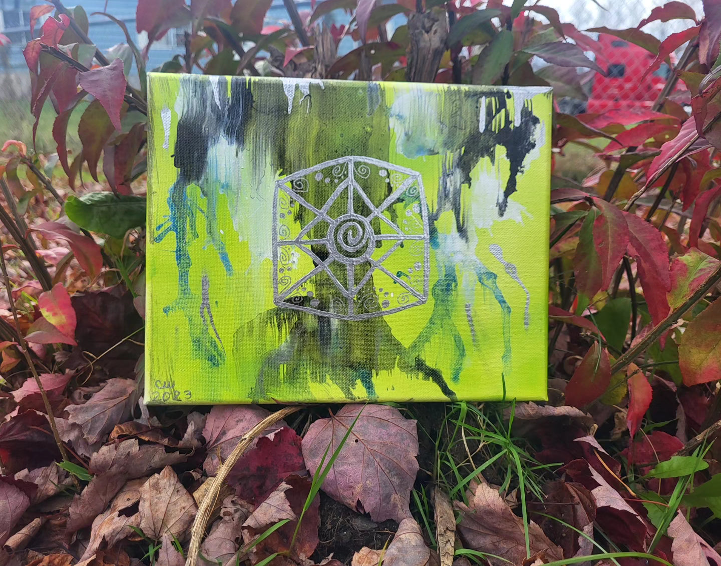 Green Mandala Original Painting