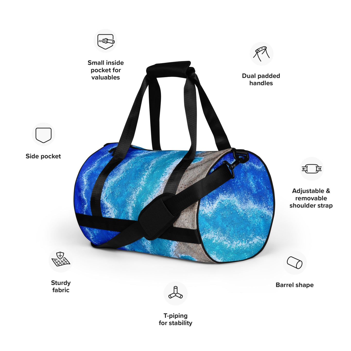 Beach All-over print gym bag