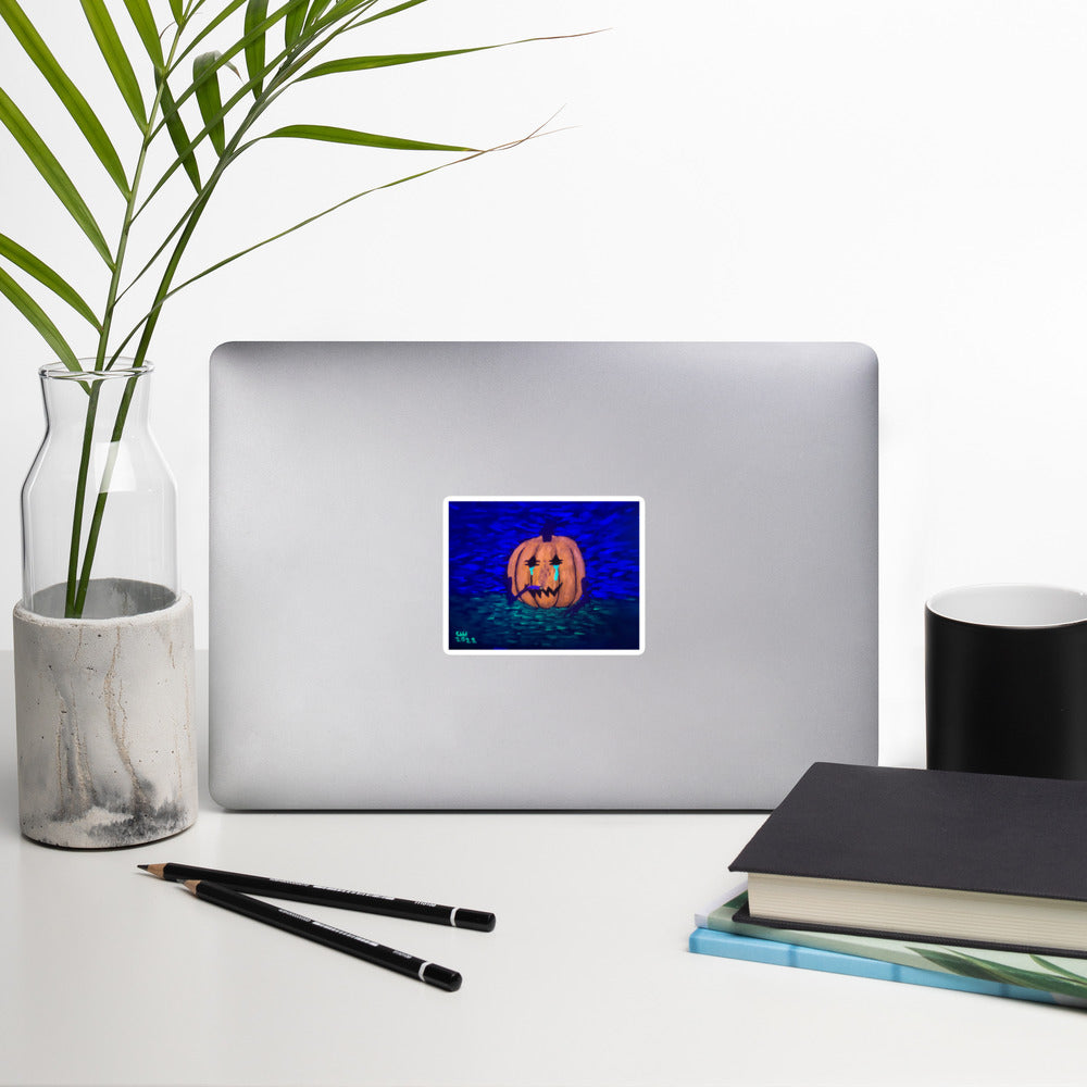 Smoking pumpkin stickers