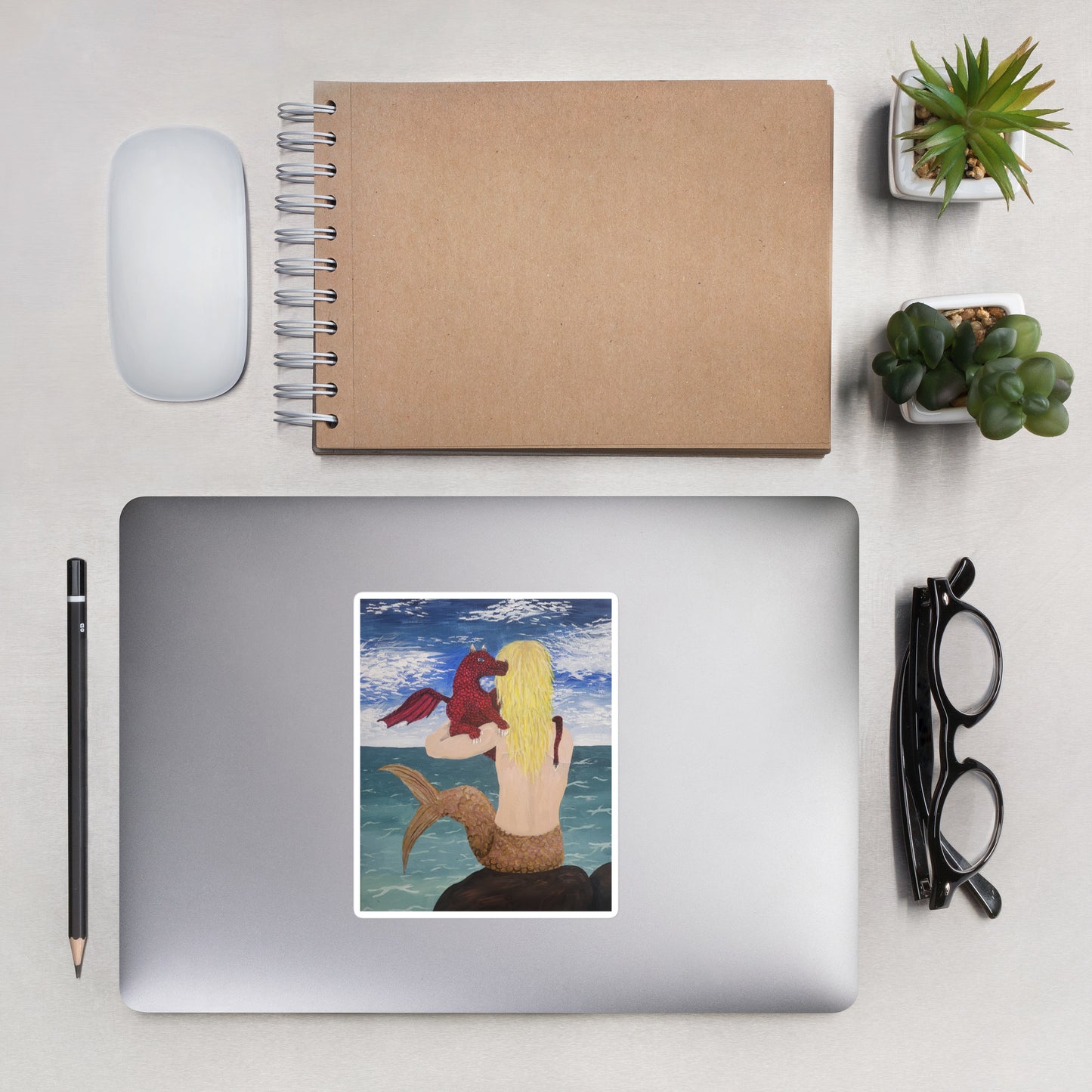 Mermaid and dragon stickers