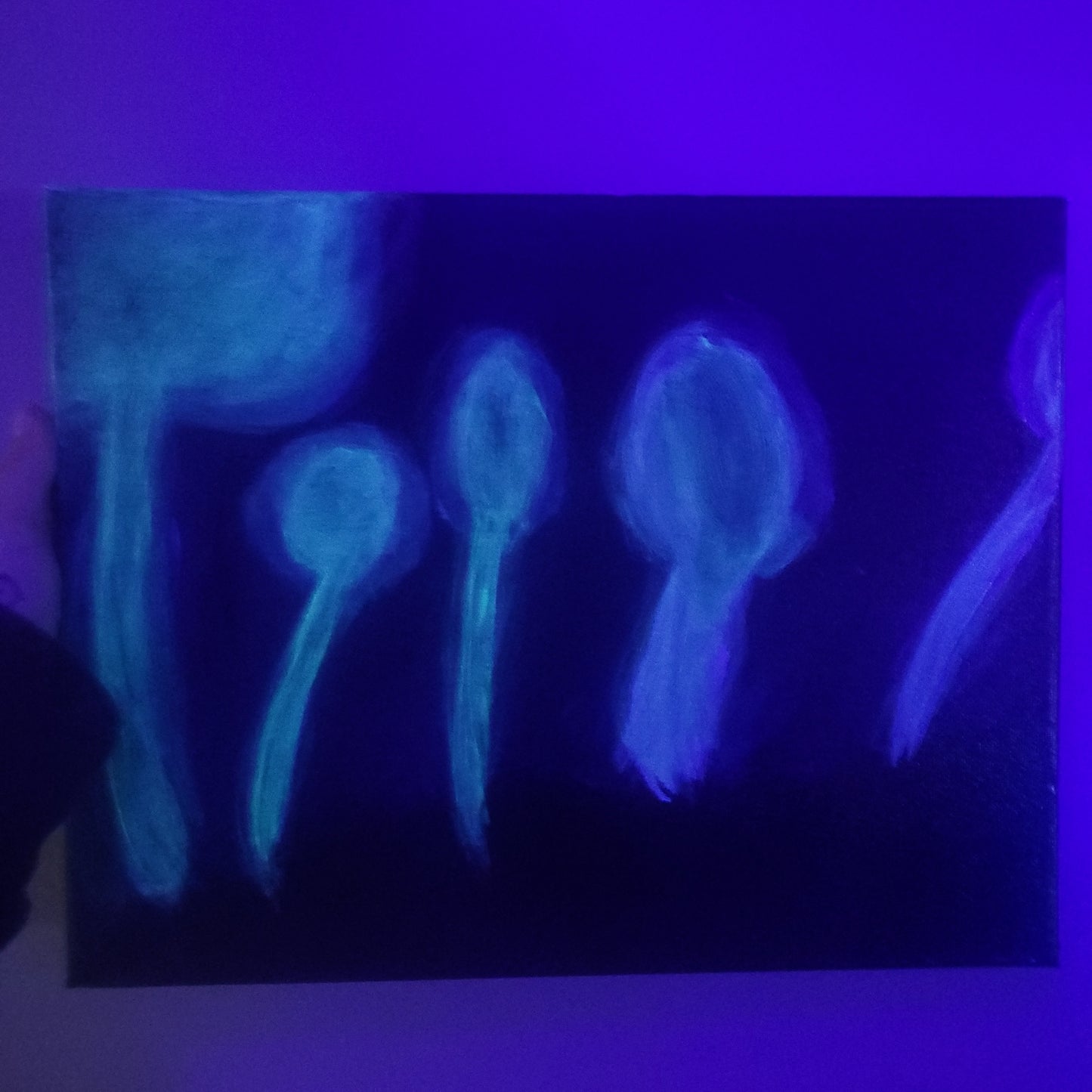 Glowing Mushrooms Original Painting