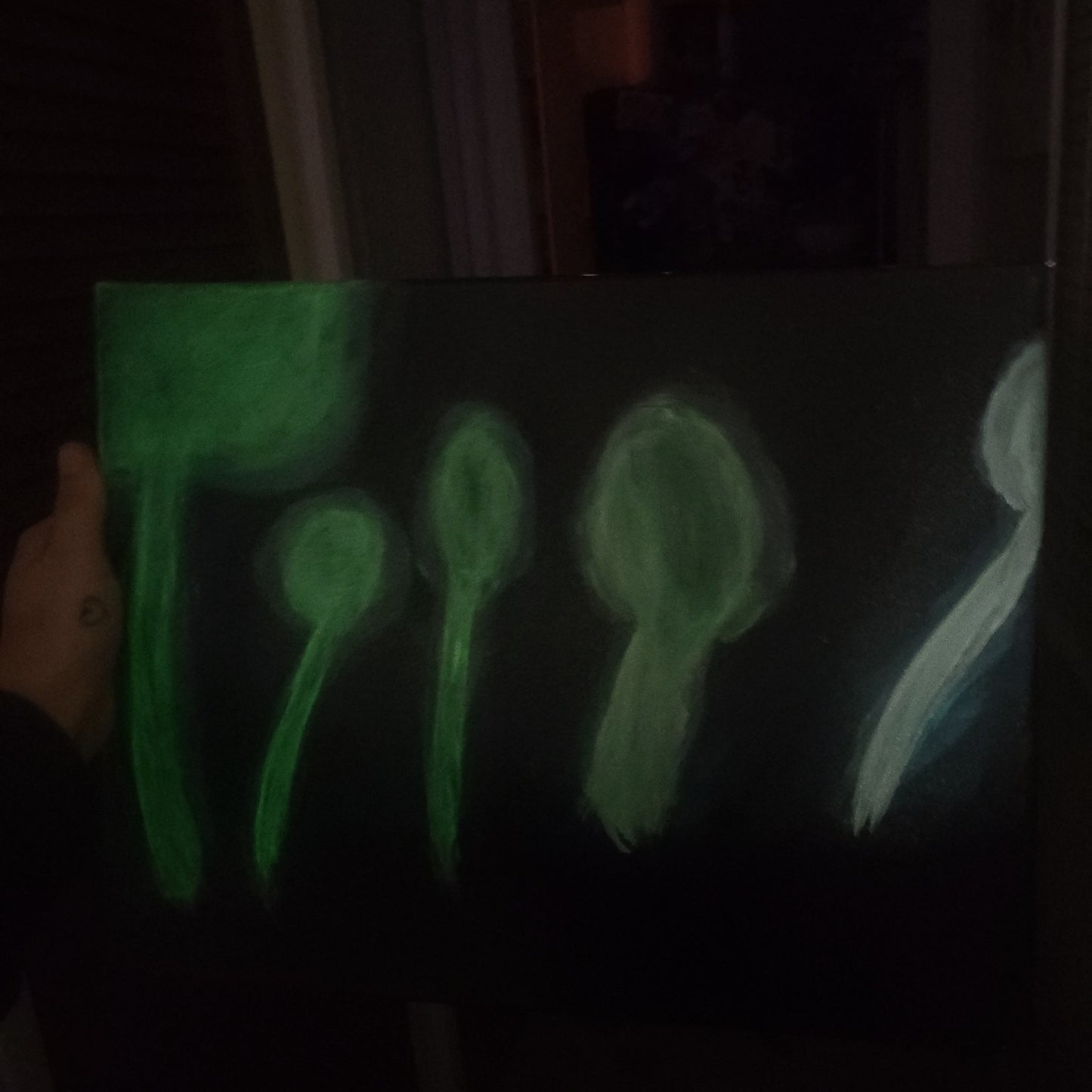 Glowing Mushrooms Original Painting