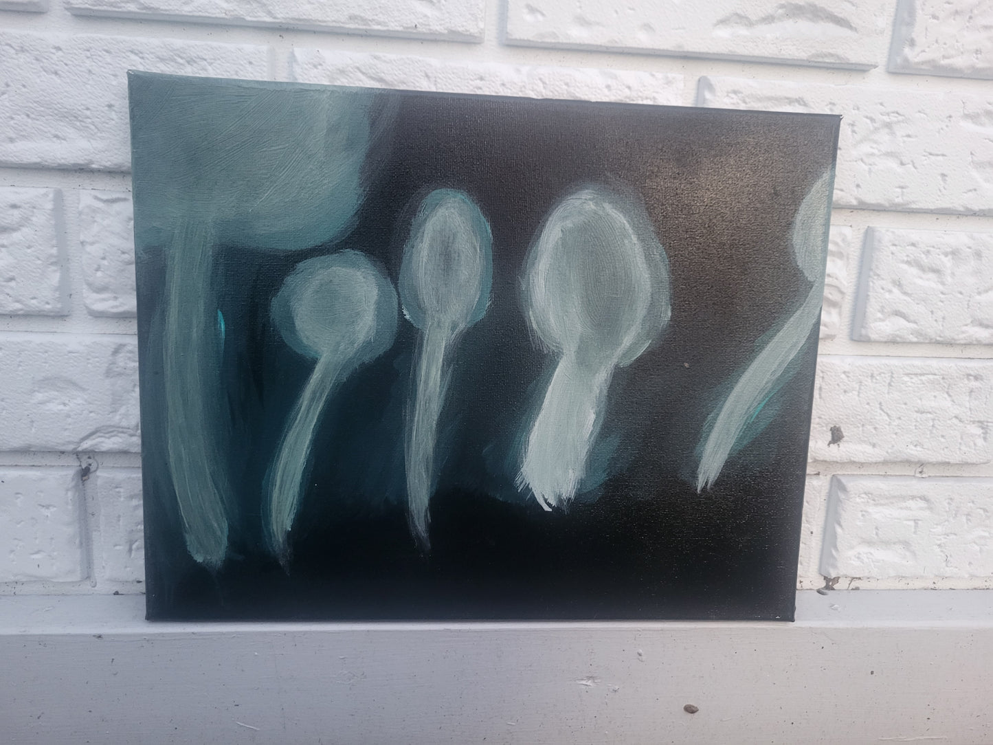 Glowing Mushrooms Original Painting