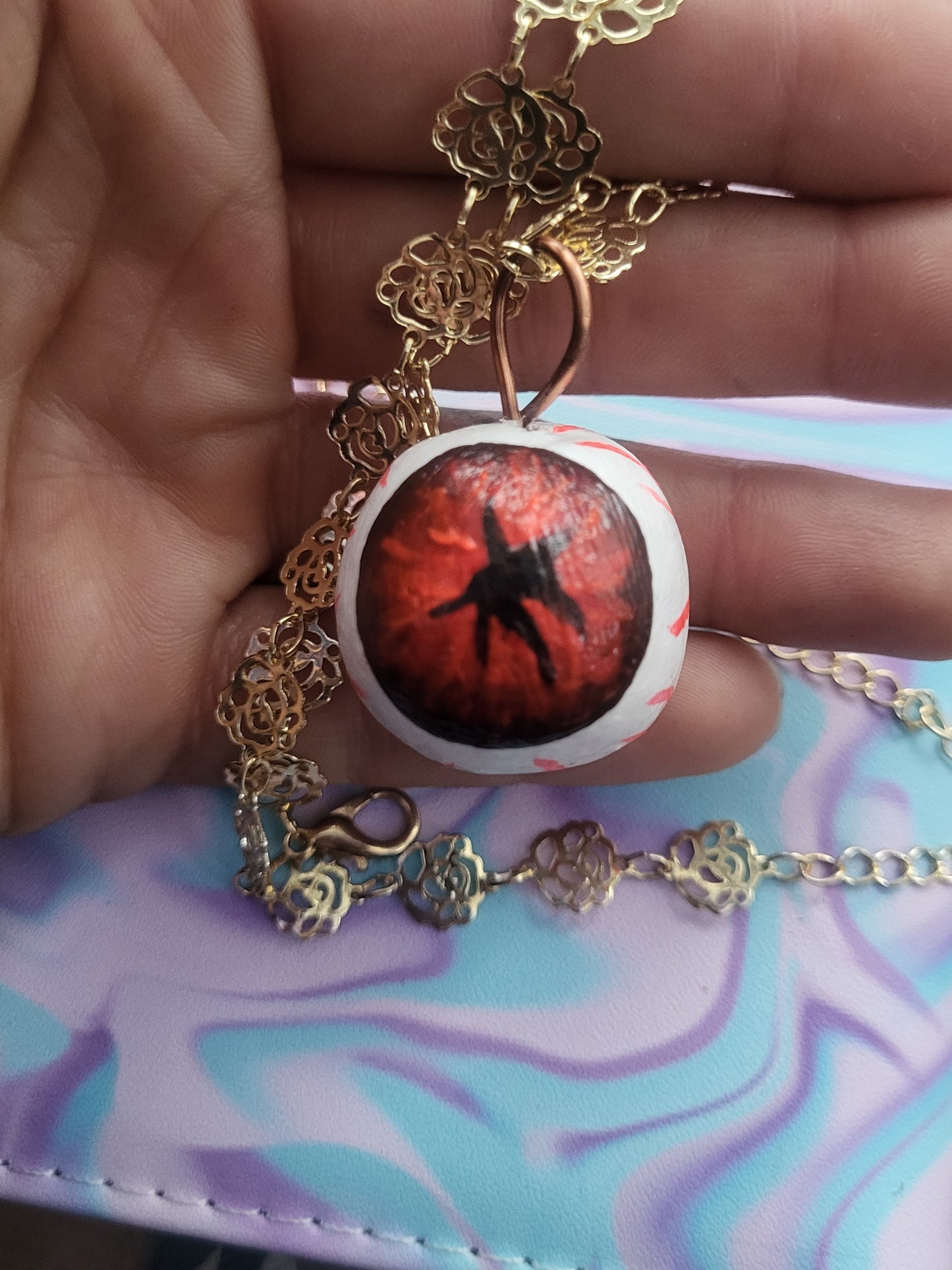 Medium Red Eye Pendant Original