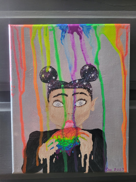 Rainbow Colored Brain Original Painting