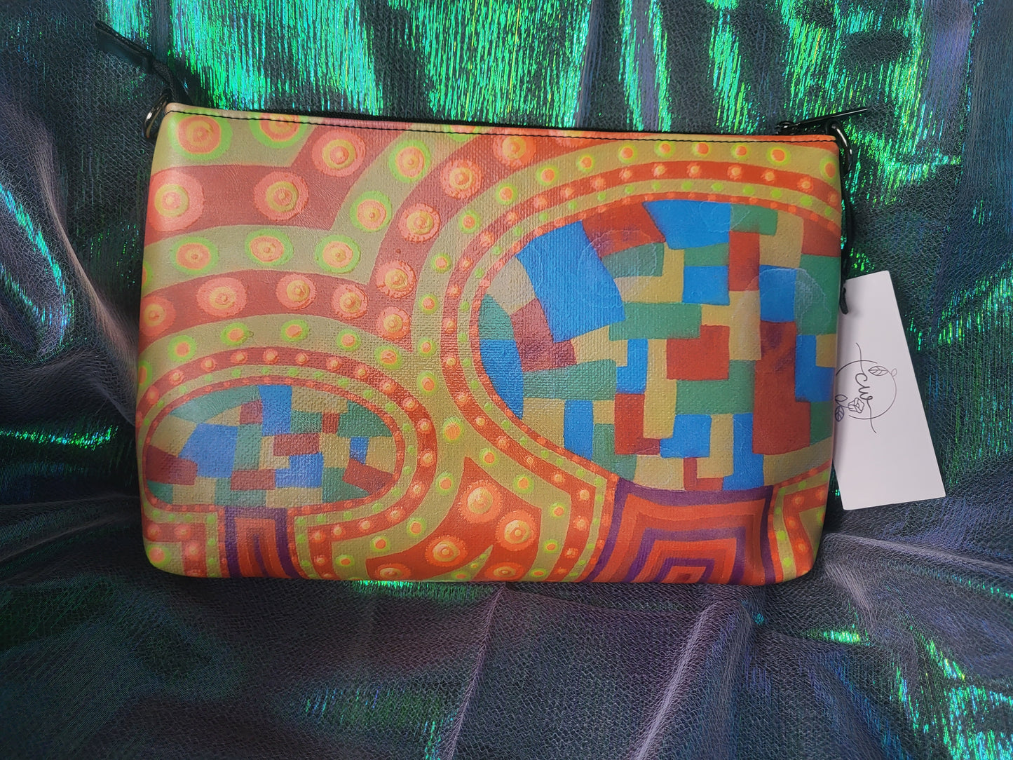 Trippy Abstract Mushrooms Crossbody Bag