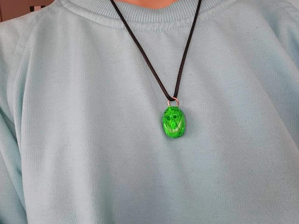 Green Mask Pendant Original