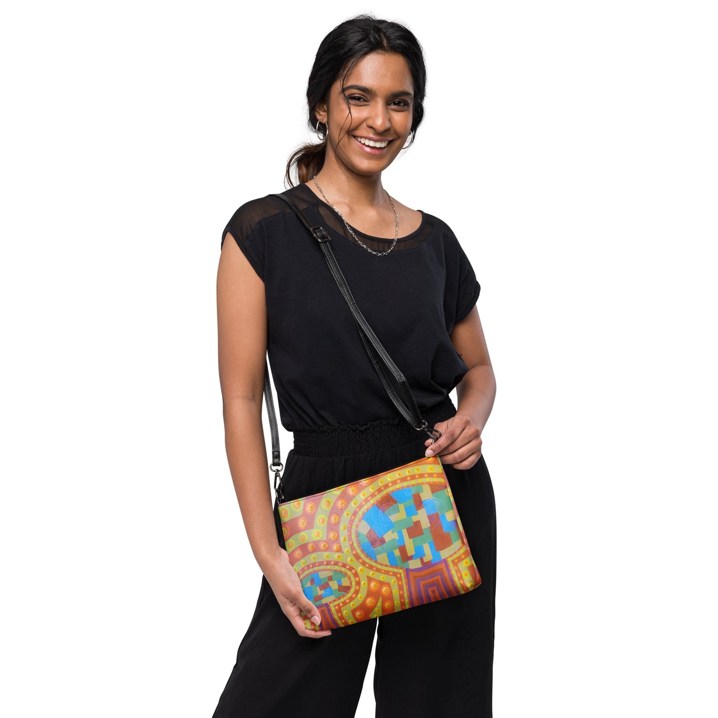 Trippy Abstract Mushrooms Crossbody Bag