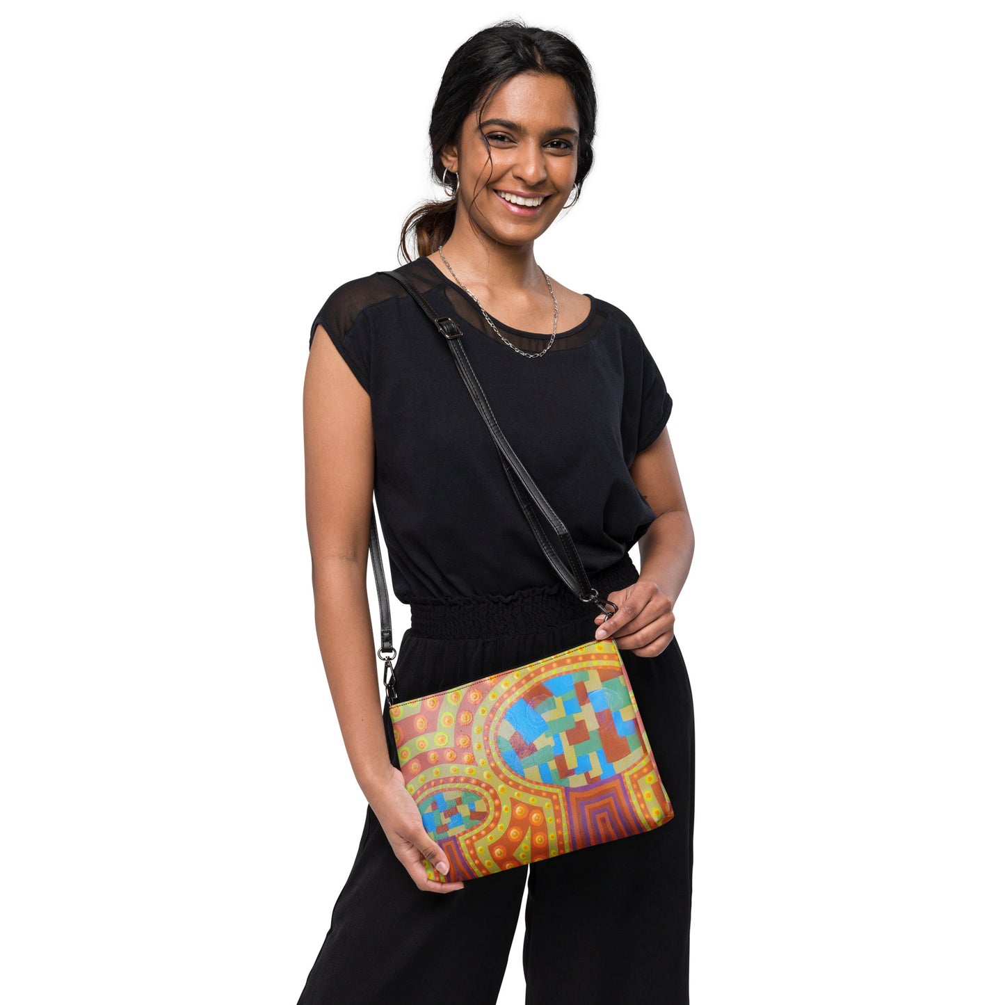 Trippy Abstract Mushrooms Crossbody Bag