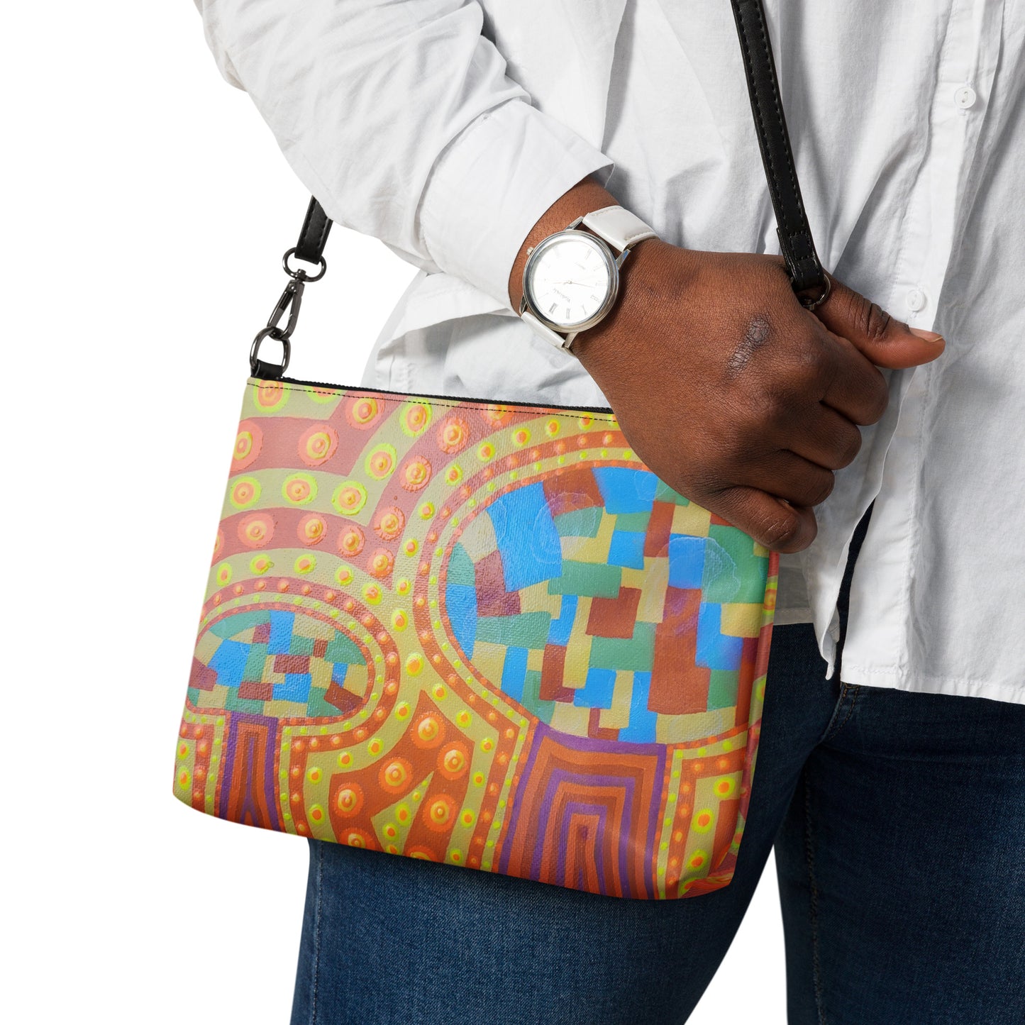 Trippy Abstract Mushrooms Crossbody Bag