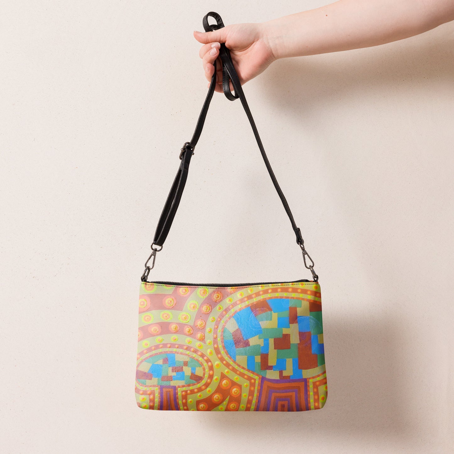 Trippy Abstract Mushrooms Crossbody Bag