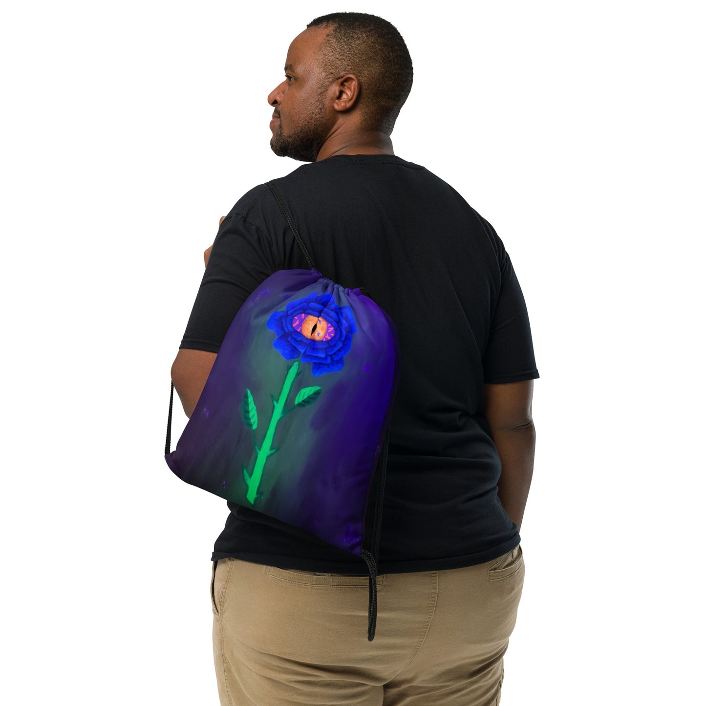 Glow All Seeing Rose Drawstring Bag