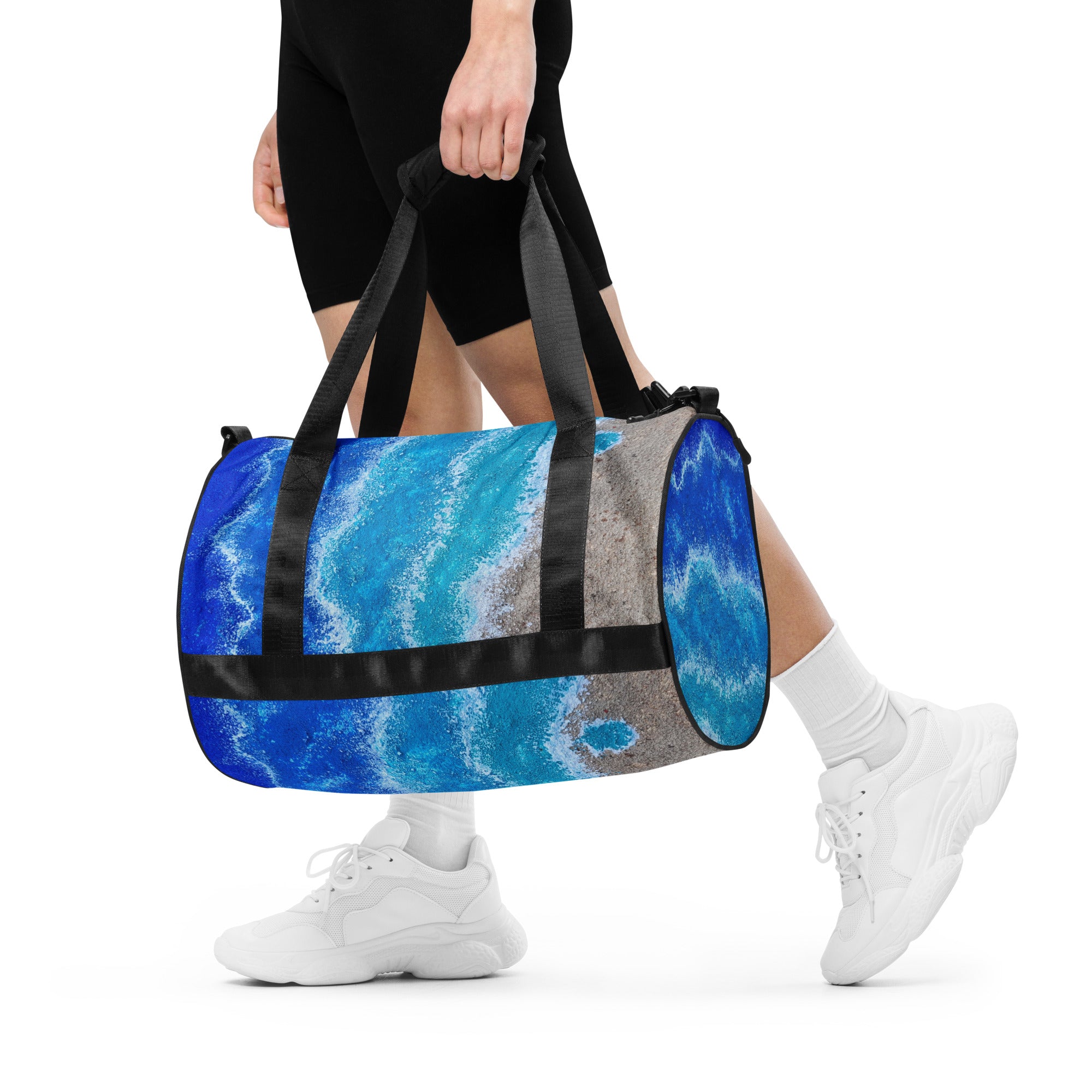 Pinstripe deap sea blue All-over print gym bag buy