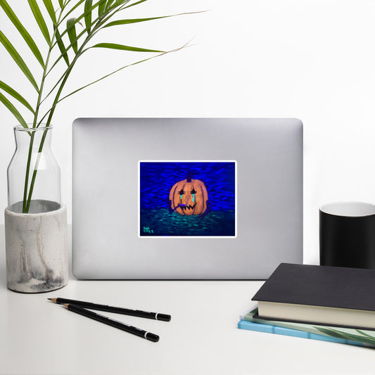 Smoking pumpkin stickers